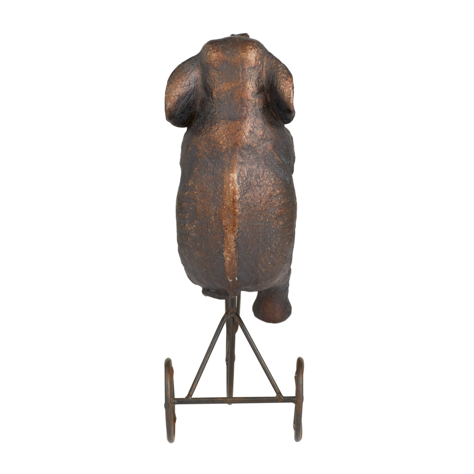 Bronze Polystone Eclectic Sculpture, 14" x 5" x 11"
